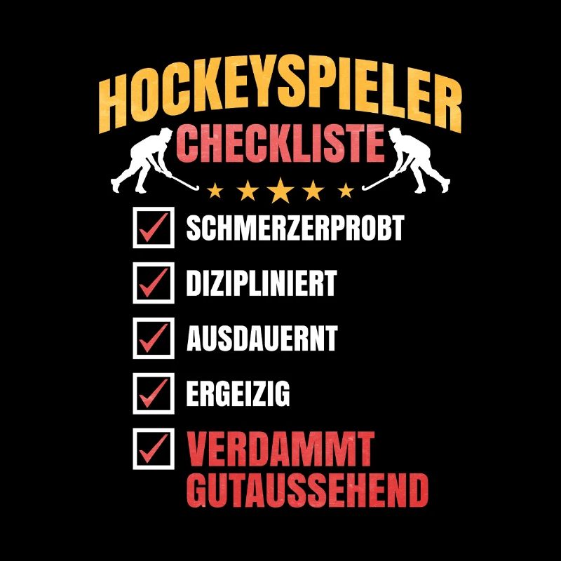 Hockeyspieler Checkliste