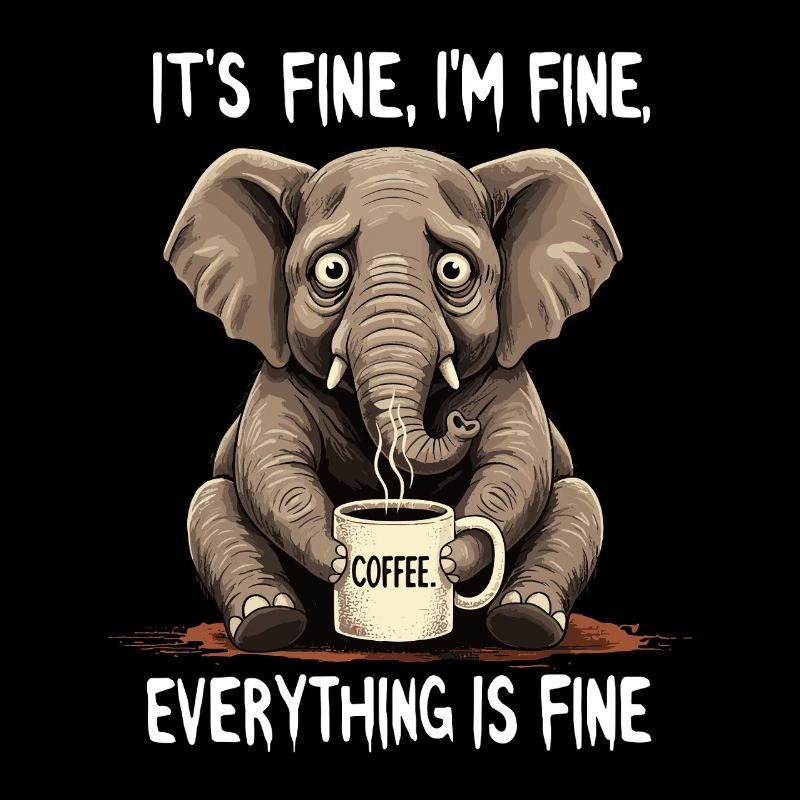 its fine im fine coffee elephant humor