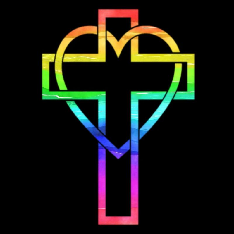 Kreuz Regenbogen Herz Kirche