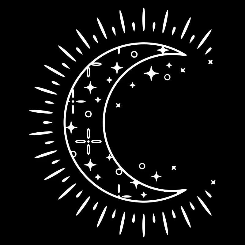 Illustration de style Boho croissant de lune