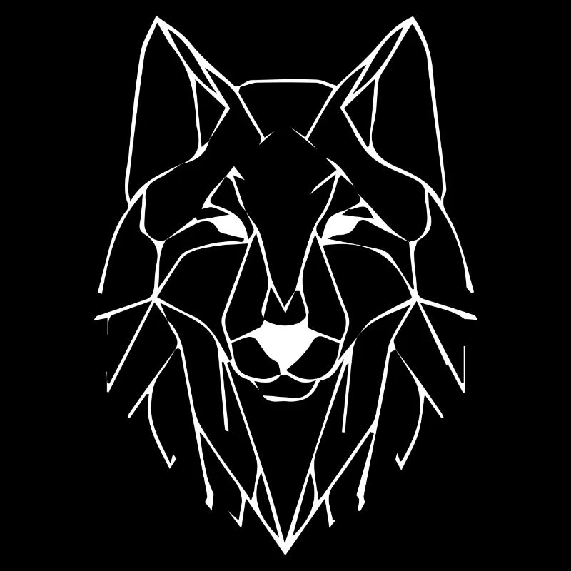 Wolf geometrisch weiß