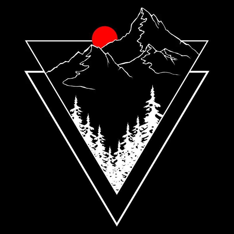 Berge, Bäume, Sonne