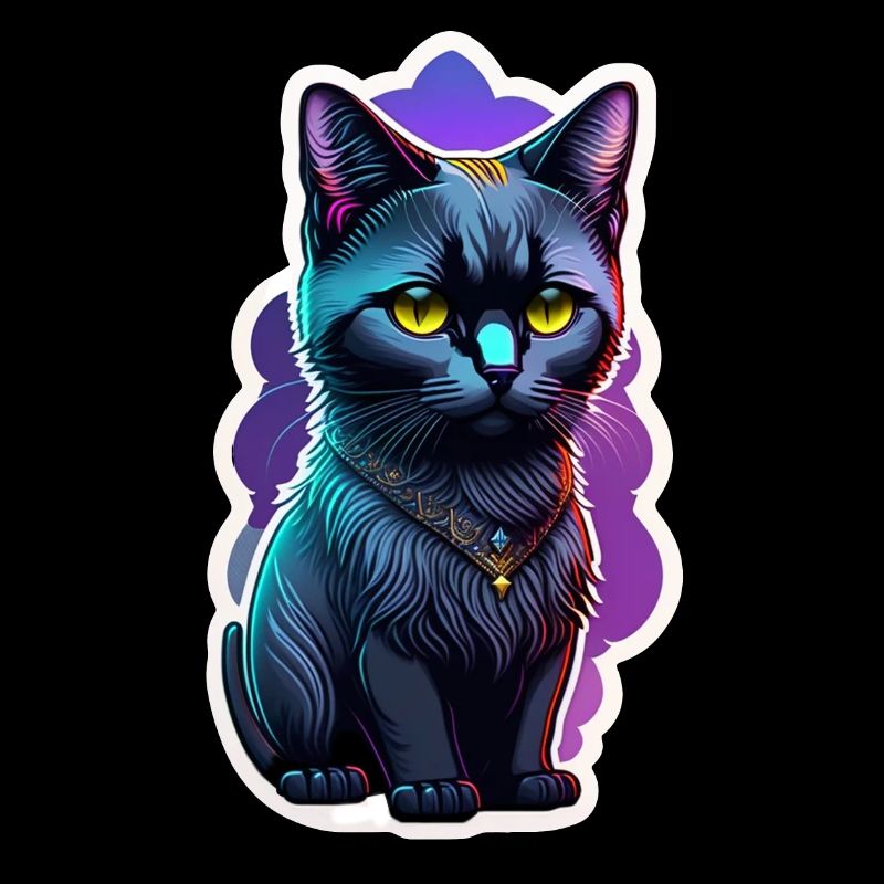 chat noir avec pendentif