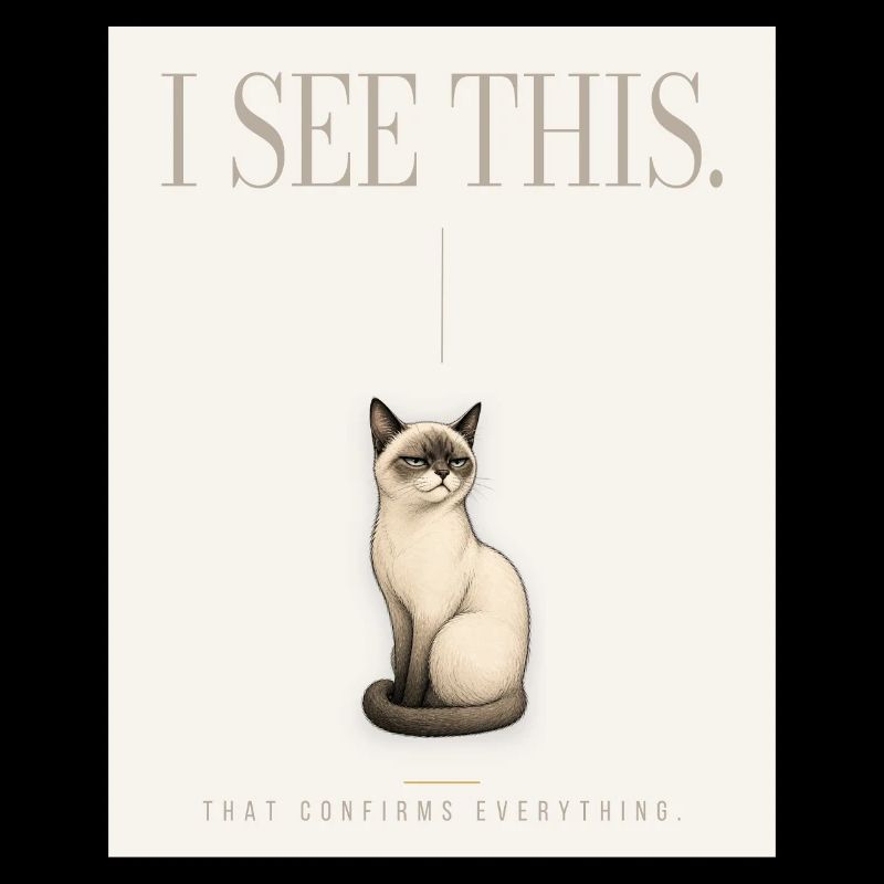 I SEE THIS. Noble Cat Introvert Meme Design