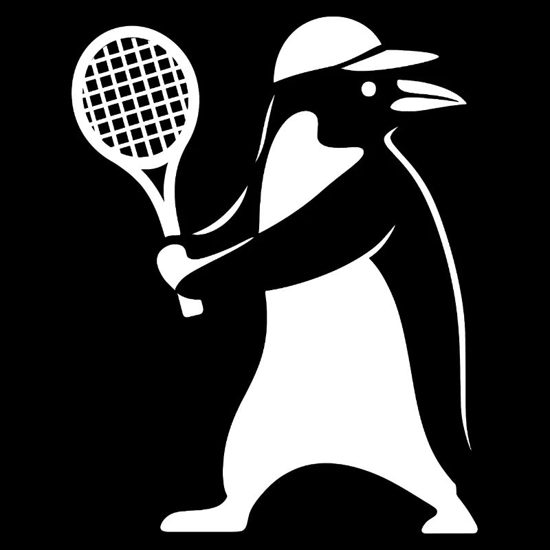 Minimalist Penguin Tennis Backhand Player