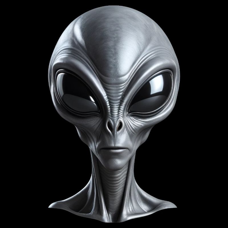 Echtes graues Alien mit großen schwarzen Augen
