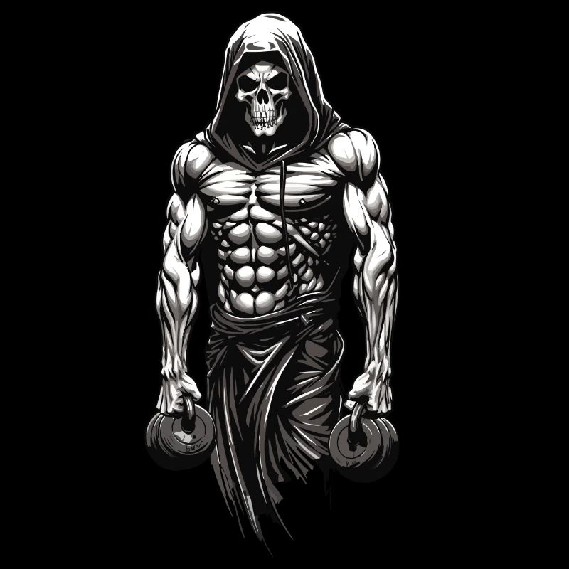 Kraftvolles Bodybuilder Skelett Training Design