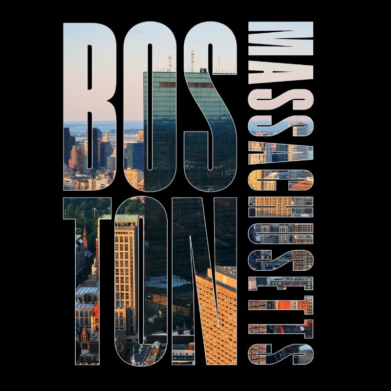 Boston Downtown Skyline Motif
