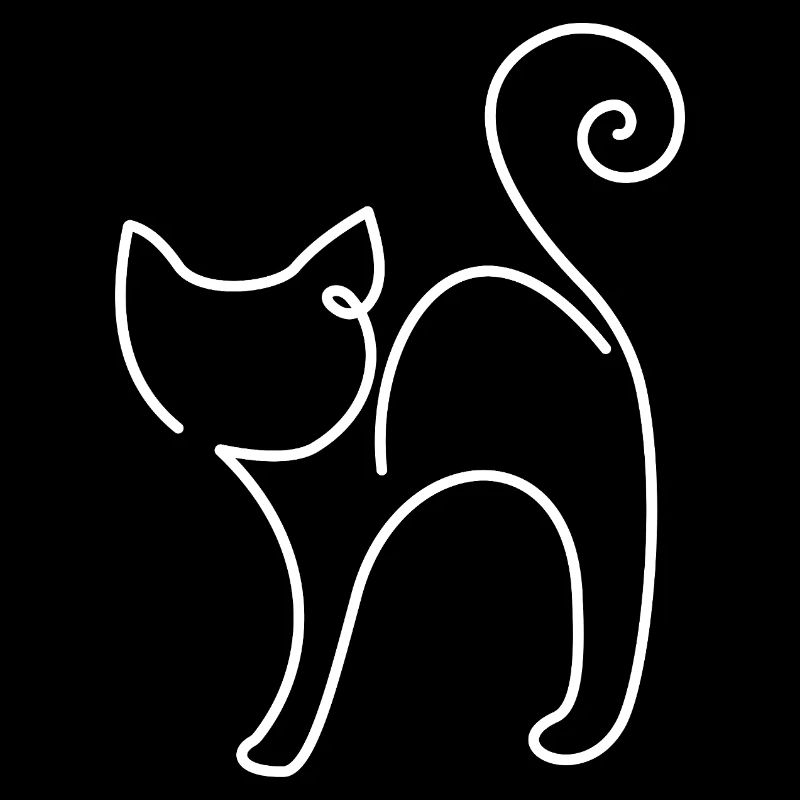 Side Cat Sketch – Elegant Animal Motif