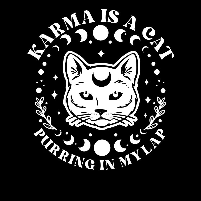 Le karma est un chat qui ronronne sur mes genoux céleste