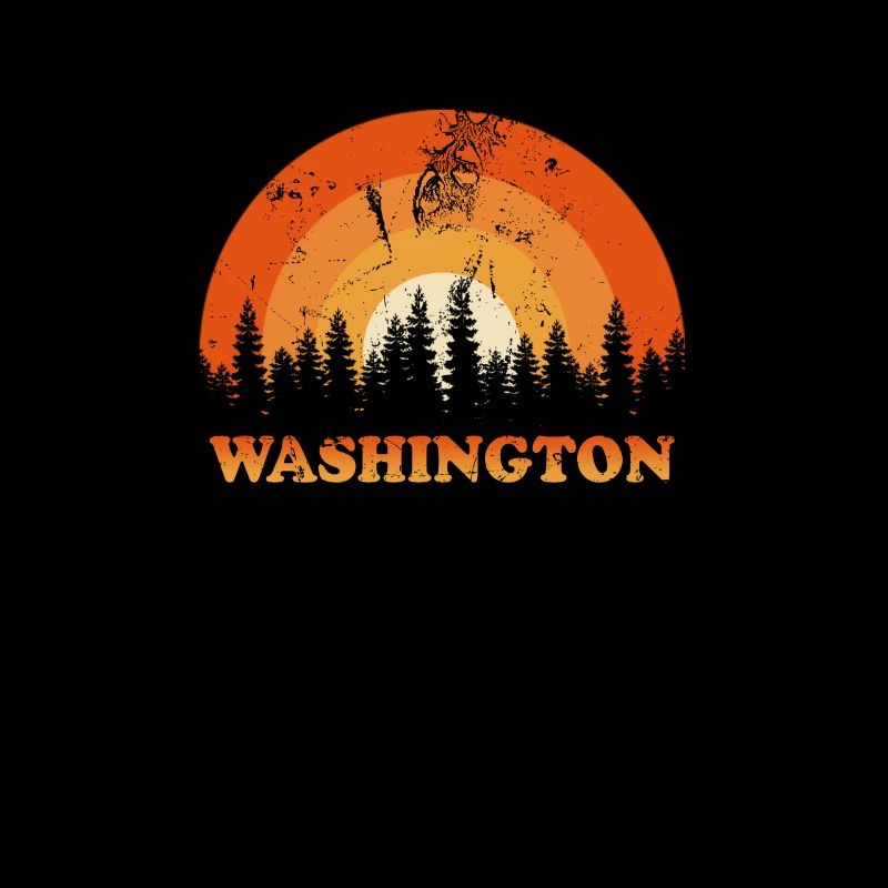 Vintage Washington Fan rétro Cool coucher de soleil