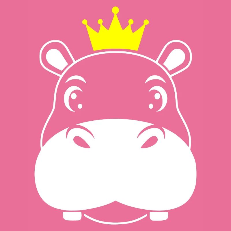 Hippopotamus King Crown Prince Vector