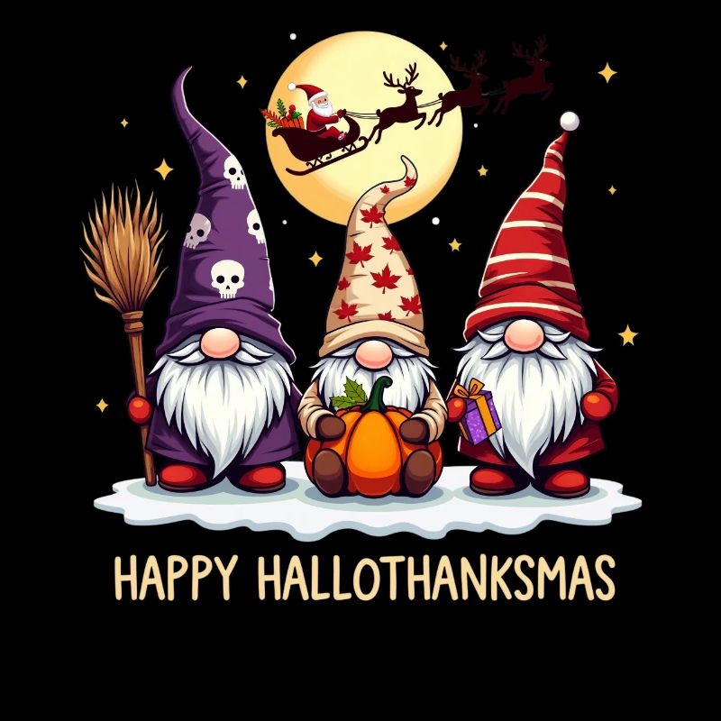 Frohes Hallothanksmas Zwerge Feier
