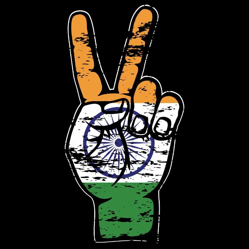 Symbole de victoire de la paix du drapeau de l’Inde utilisé