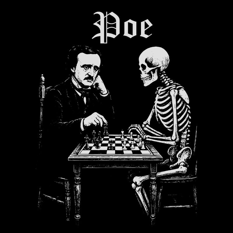 Poe und Skeleton Schachduell