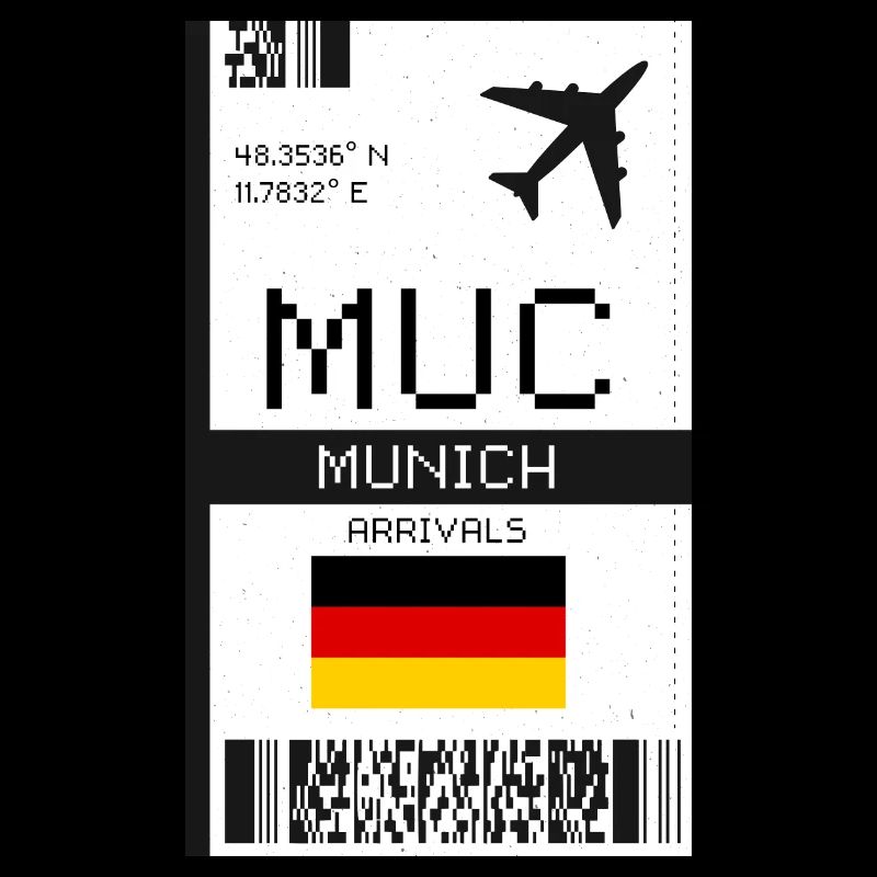 Munich, Germany Boarding Pass - MUC Flight Ticket