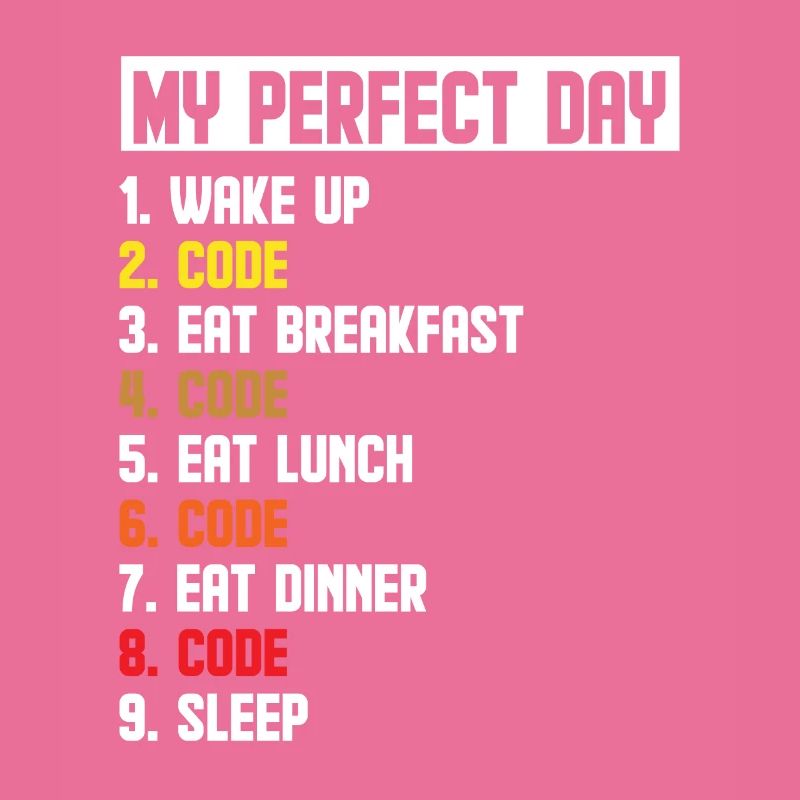 My Perfect Day Wake Up Code Software Developer Pro
