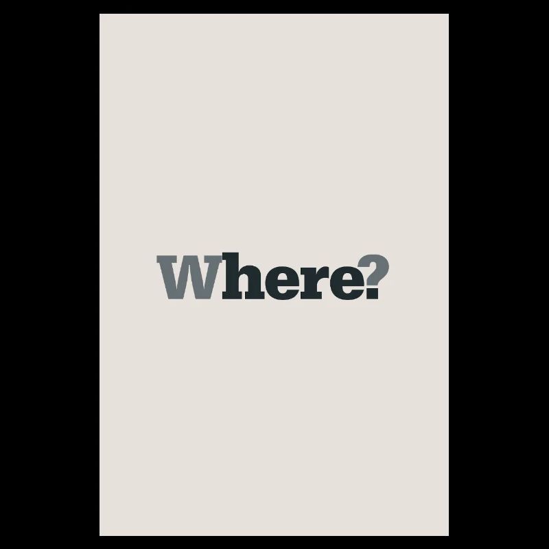 Où ? – Affiche minimaliste moderne
