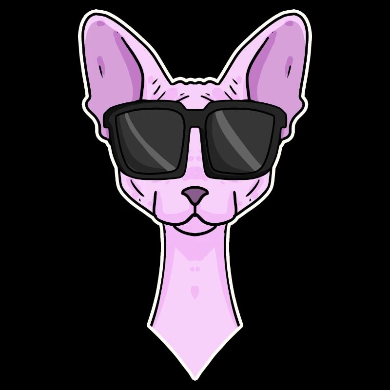 Chat cool avec lunettes de soleil - race de chat Sphynx
