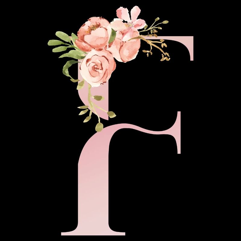F florale pastel romantique
