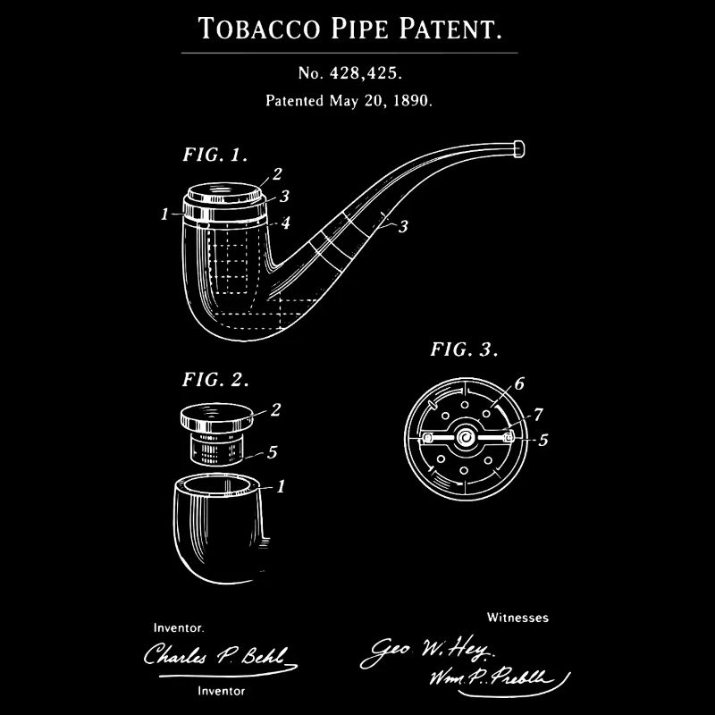 Plan de brevet pour pipe vintage
