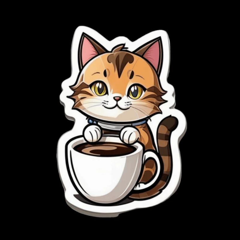 Süße Katze mit Coffee 2 Go Becher