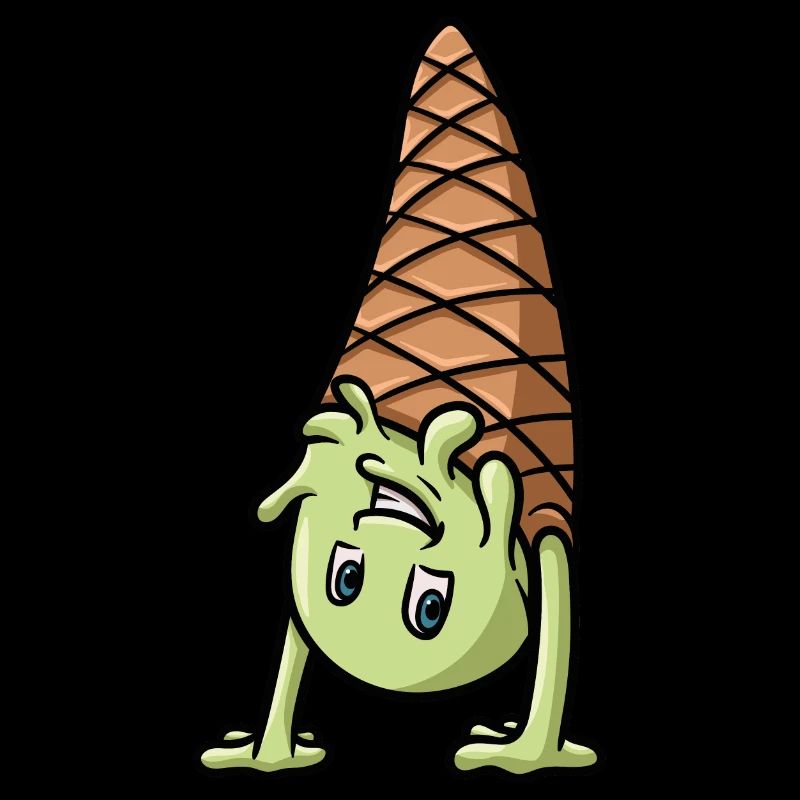 Ein Eis das einen Handstand macht