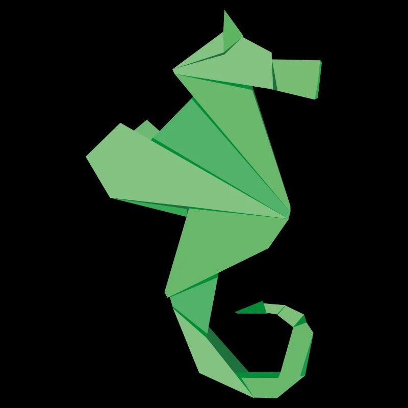 Insignes abstraits d’hippocampes dans le style origami
