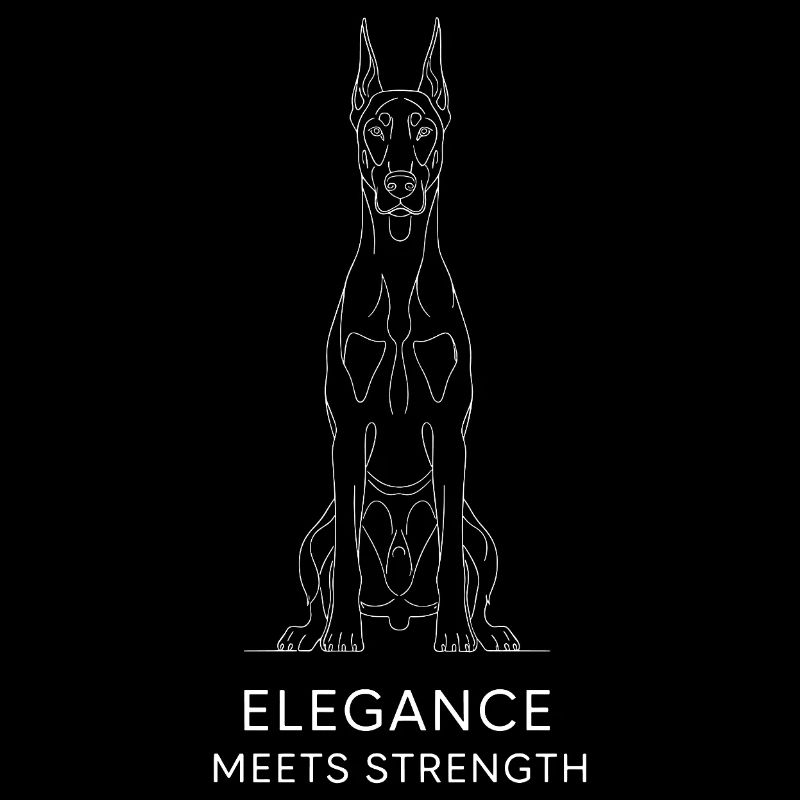 Doberman élégant dans un style minimaliste
