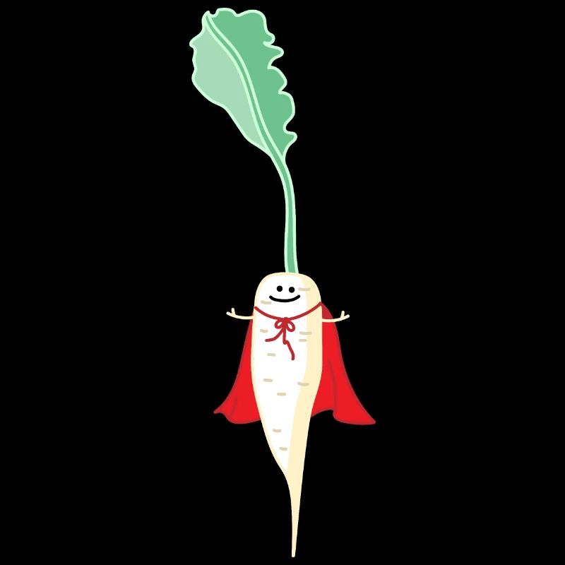 Funny radish as a hero