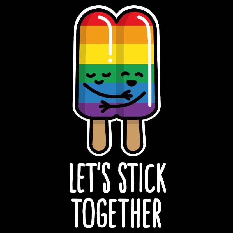 Let's stick together lustig Schwules Paar Eis LGBT