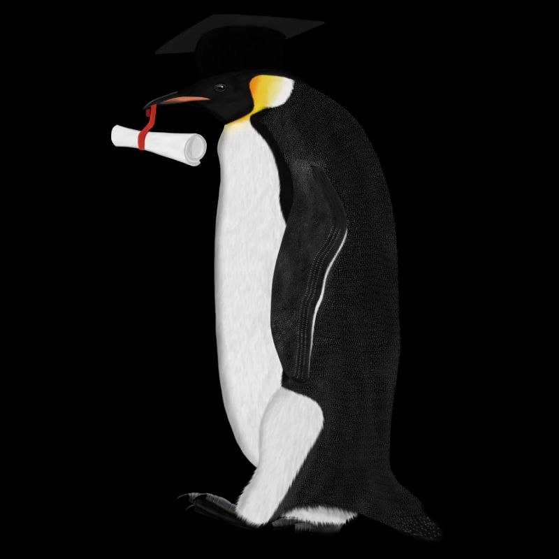 Pinguin Vogel Abschluss Schule Doktorhut Biologe