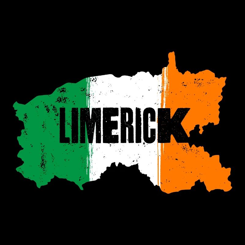 | du comté de Limerick, Irlande Contour de la carte du drapeau