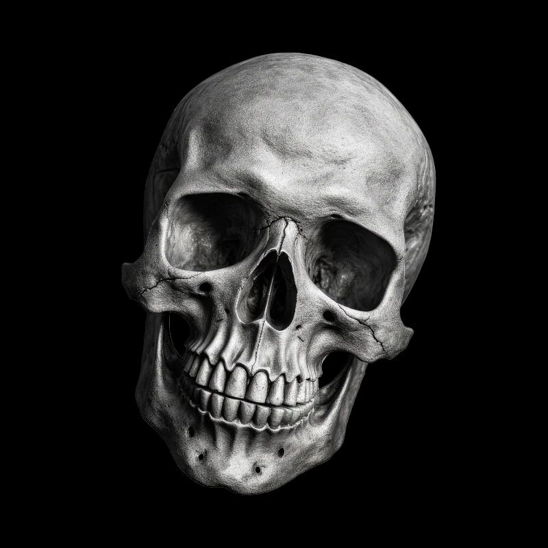 Realistischer Schädel | Edgy Bones | Gothic Grafik