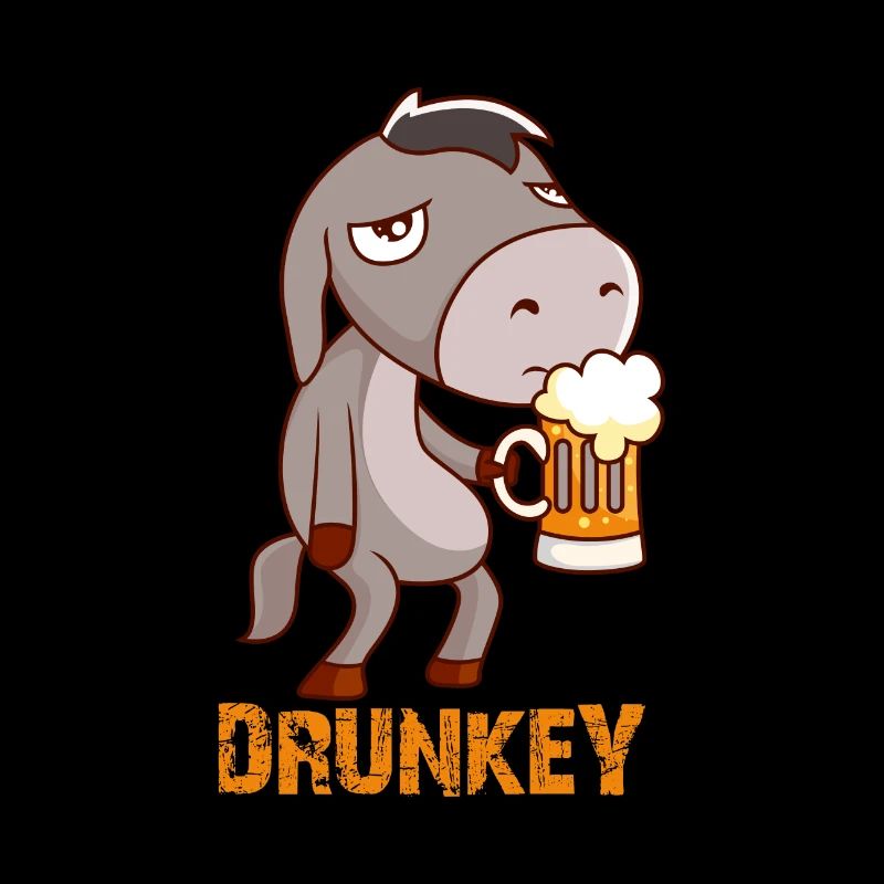 Drunkey funny donkey with beer