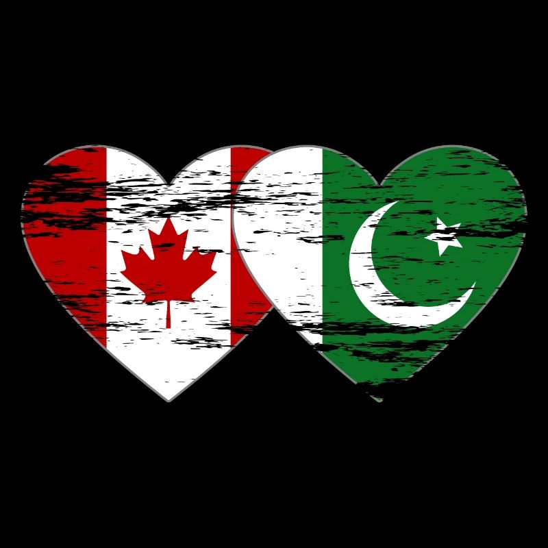 Coeur de drapeau du Canada Pakistan utilisé