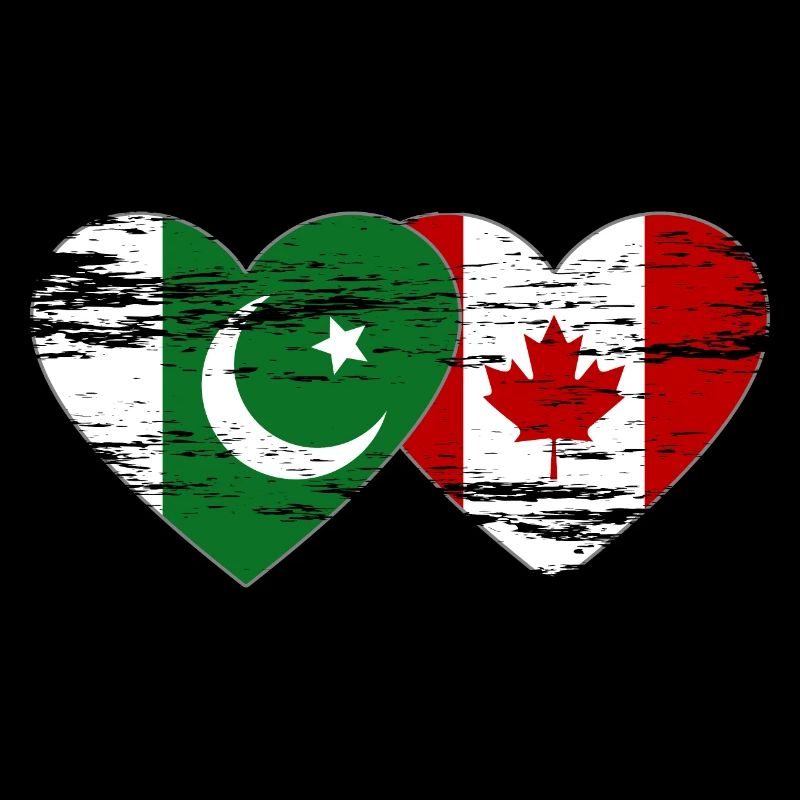 Coeur de drapeau du Pakistan Canada utilisé