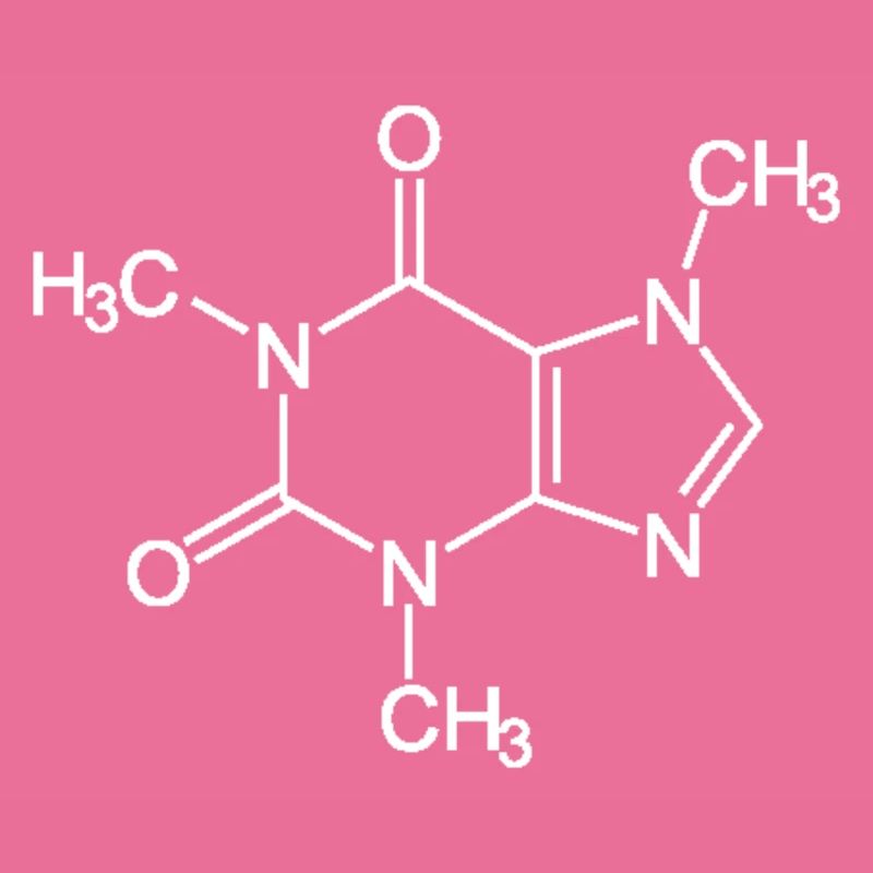 Molécule de café Formule structurelle chimique Blanc Gauche