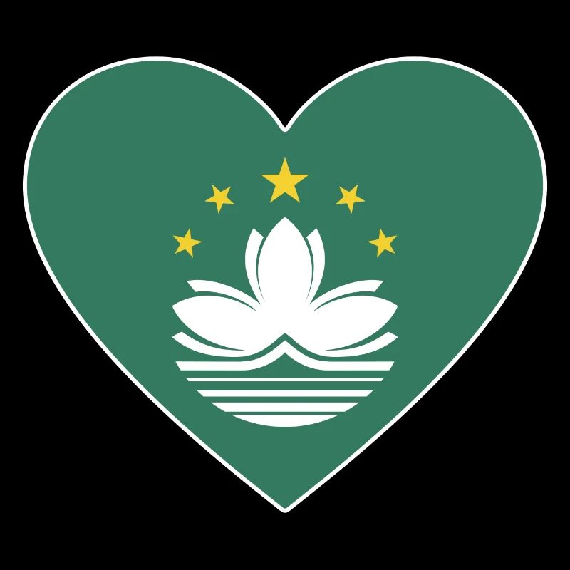 Macau Flag Heart