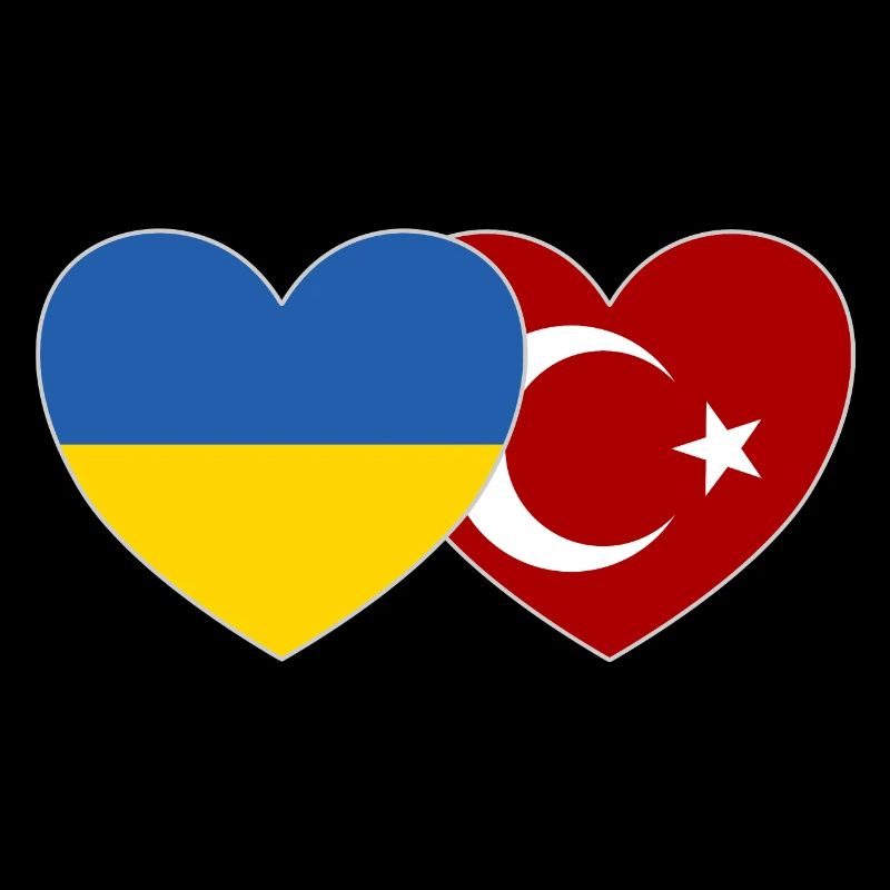 Drapeau de l’Ukraine et de la Turquie