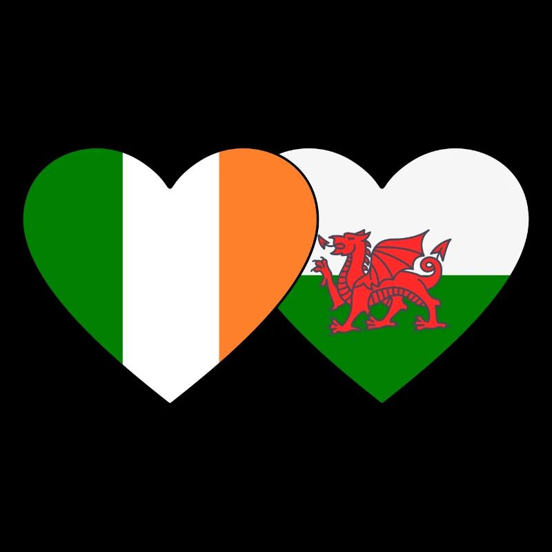 Drapeau de l’Irlande Pays de Galles Coeur