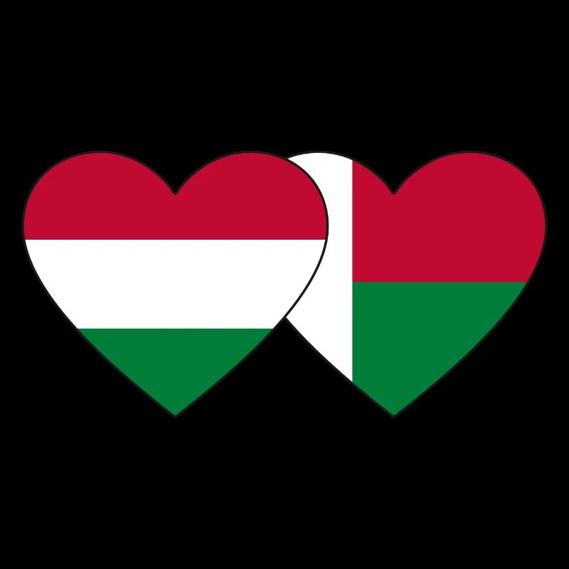Ungarn Madagaskar Flagge Herz