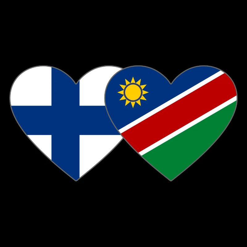 Finland Namibia Flag Heart