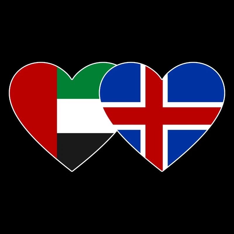 Émirats arabes unis Islande Drapeau Coeur