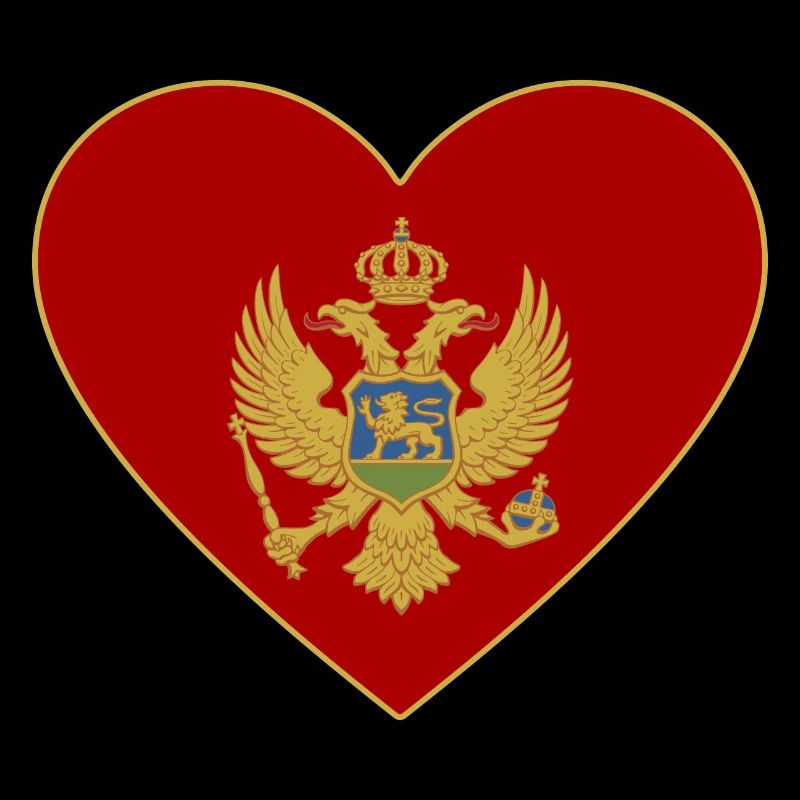 Cœur de drapeau du Monténégro