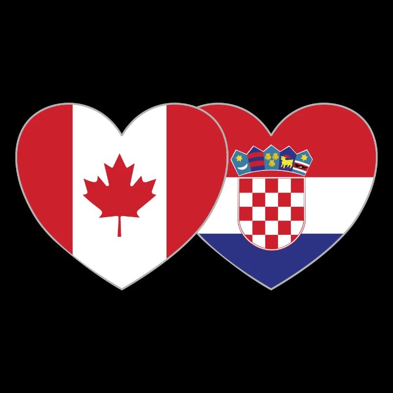 Canada Croatia Flag Heart