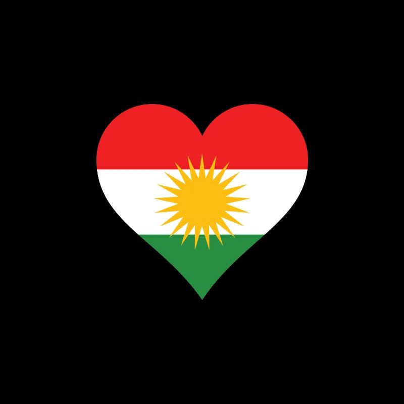Kurdistan kurde drapeau drapeau coeur