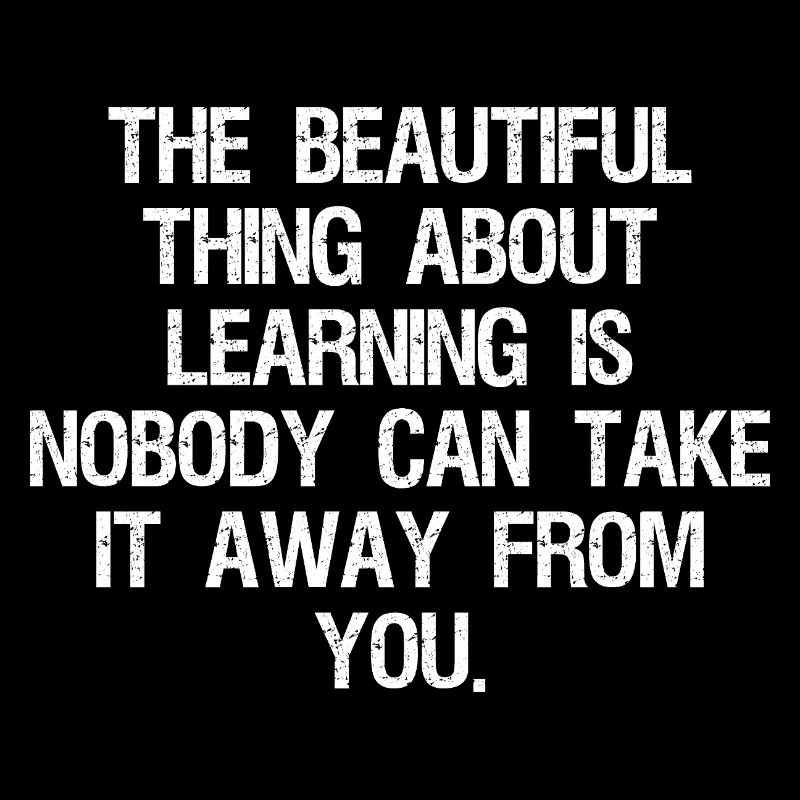 the beautiful thing about learning is nobody can