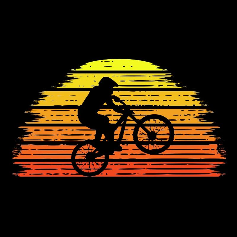 VTT Freerider Biker Sunset Retro