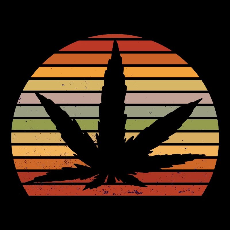 Cannabis Leaf Retro Coucher de soleil